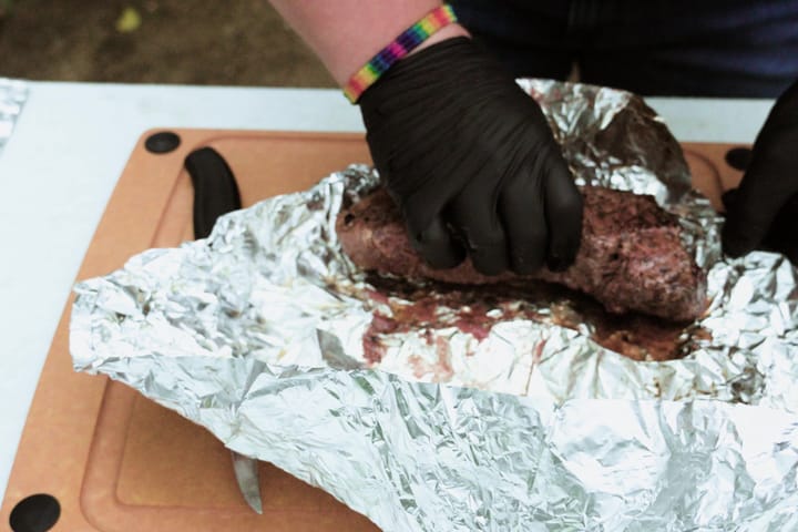 Wrapping in foil to rest