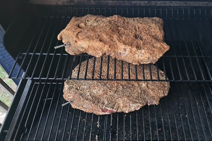 Two pieces of meat on the grate