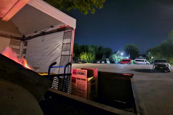 The pit at night